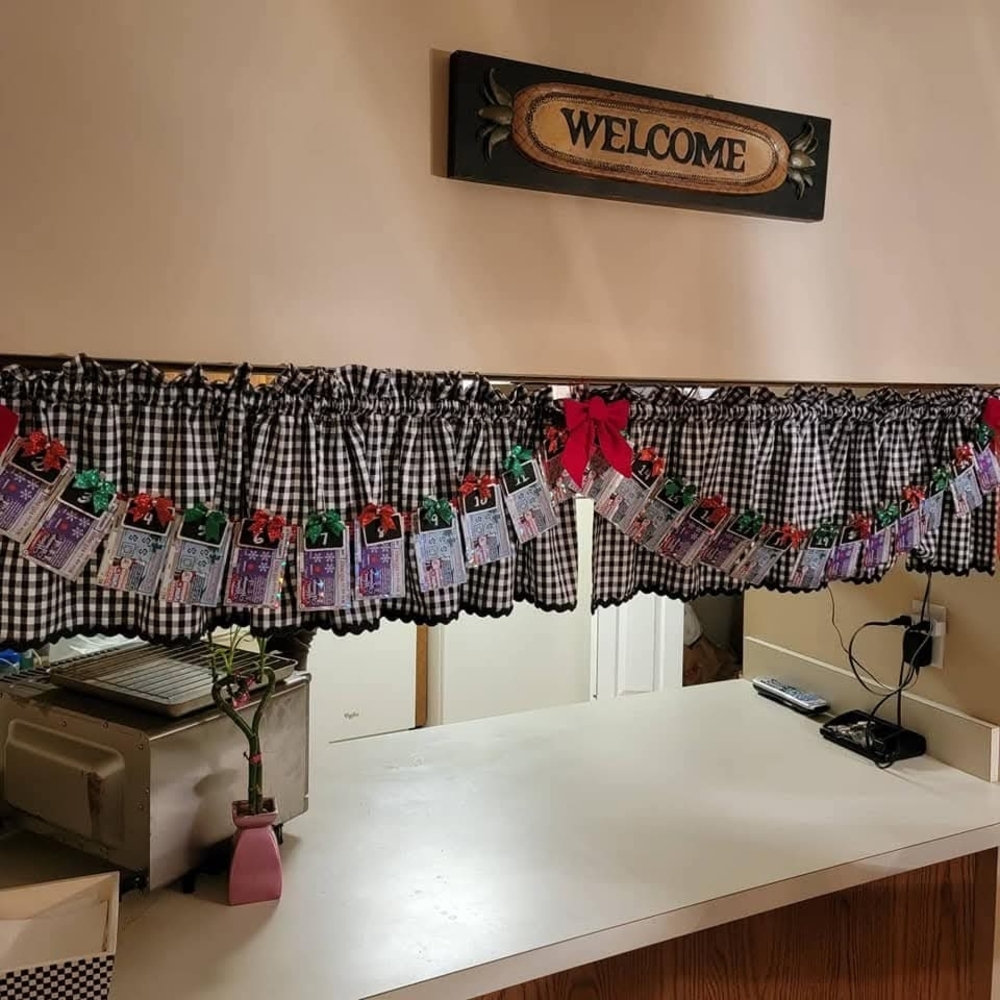 Black and White Gingham Kitchen Valance